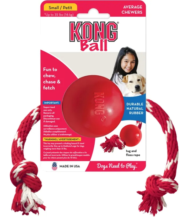 Kong Juguete Perro Pelota con Cuerda