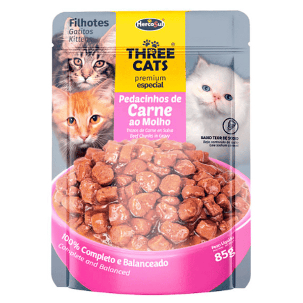Three Cats Alimento Humedo Gatito Sachet Carne